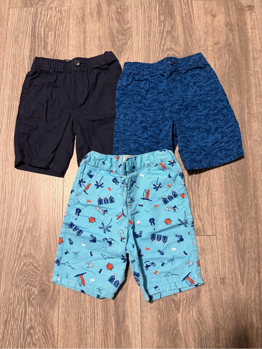 Place Boys Pull-On Shorts - Navy, Royal Blue & Light Blue